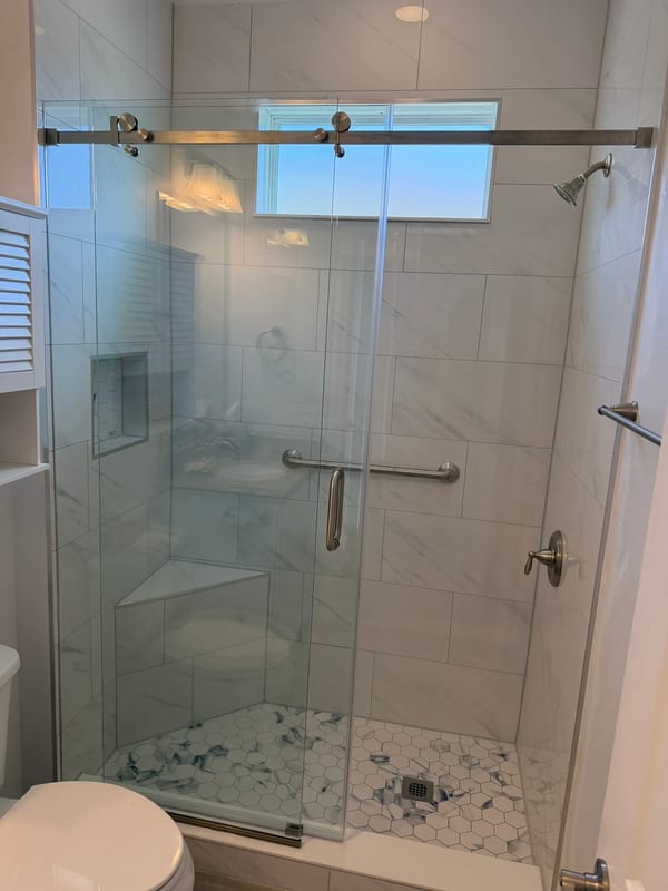 Walk-In Shower with Large Format Tile