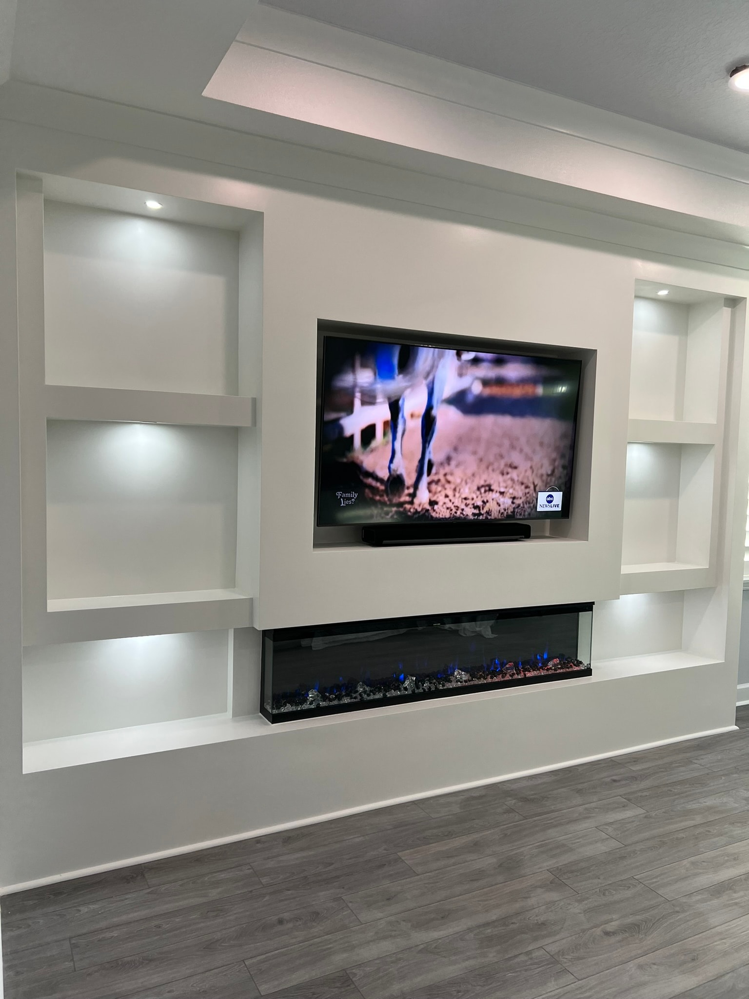 Living Room Fireplace & TV Wall