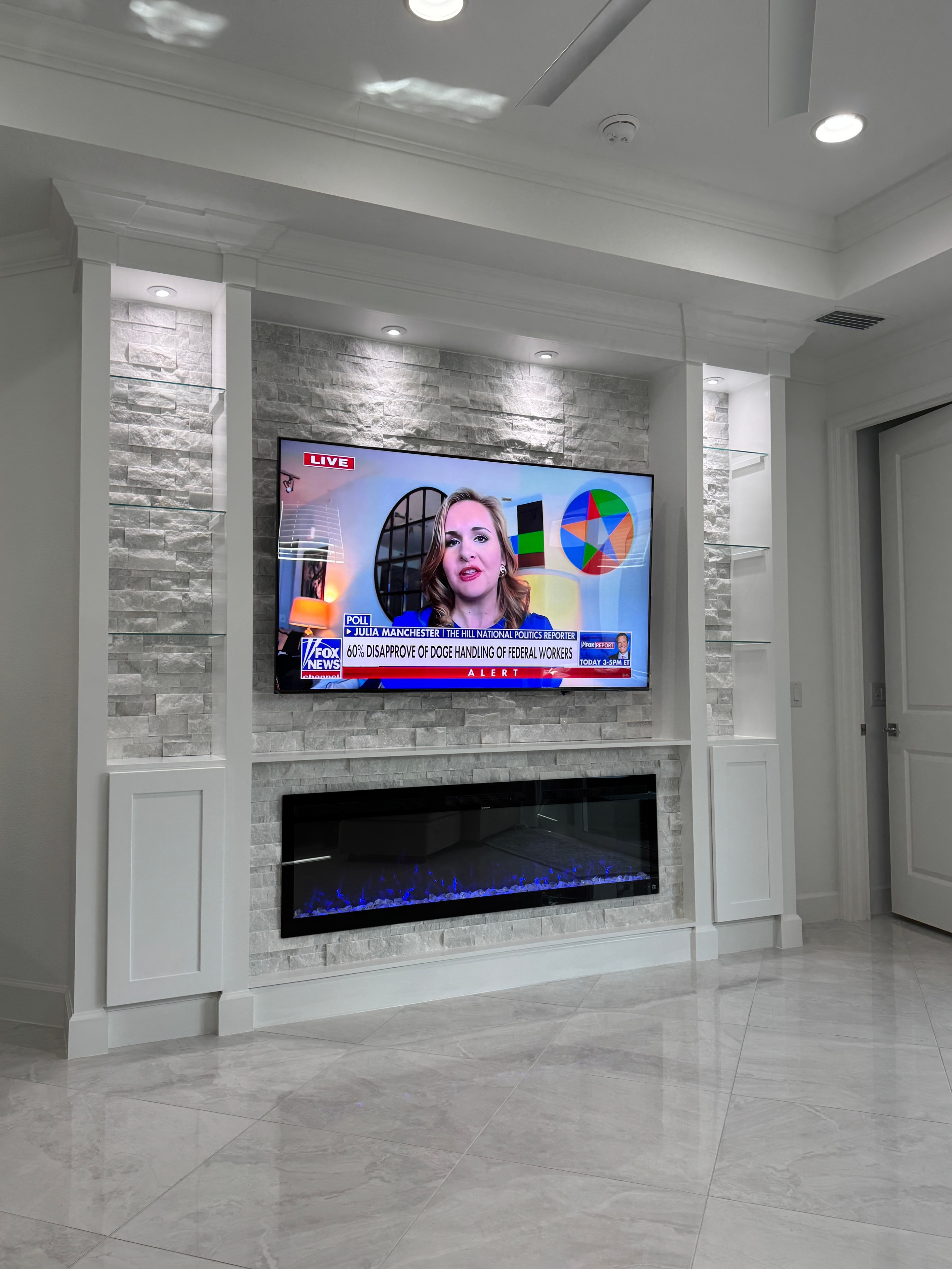Modern Fireplace with Media Display