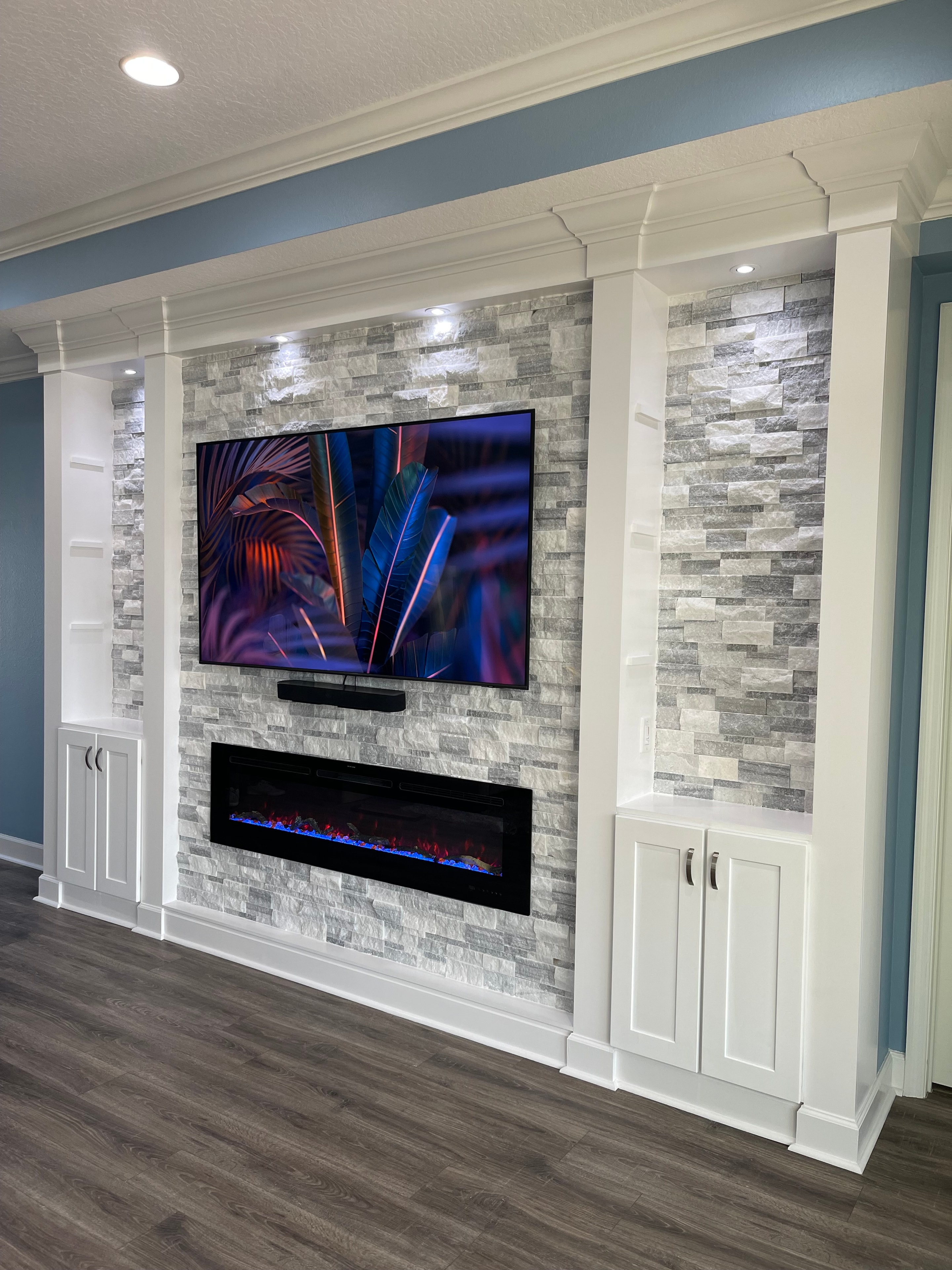 Teal Shiplap Floating Shelf Wall