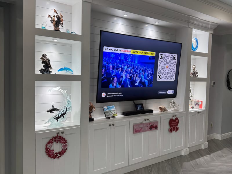 White Built-In Entertainment Wall