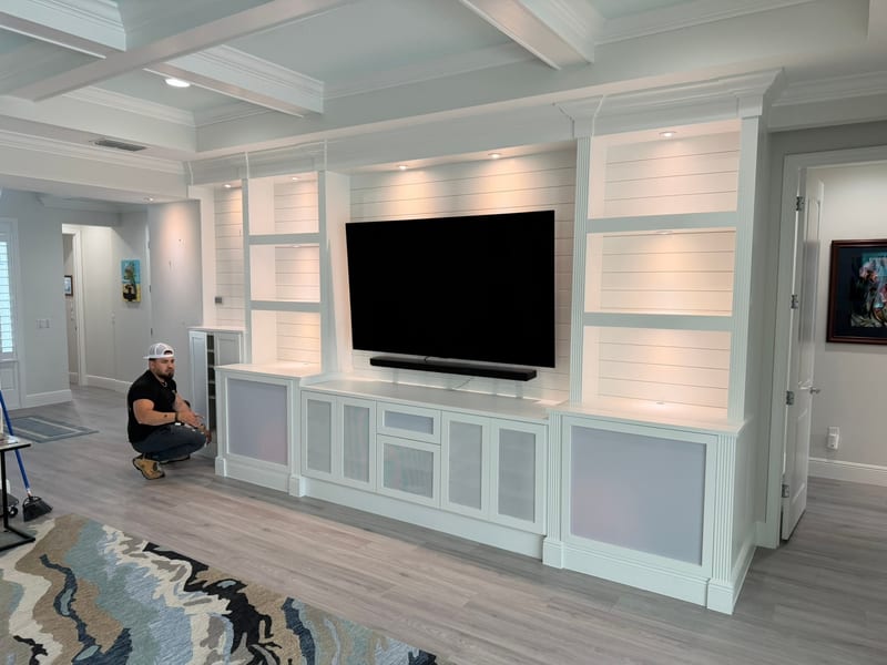 Built-In Entertainment Wall with Storage