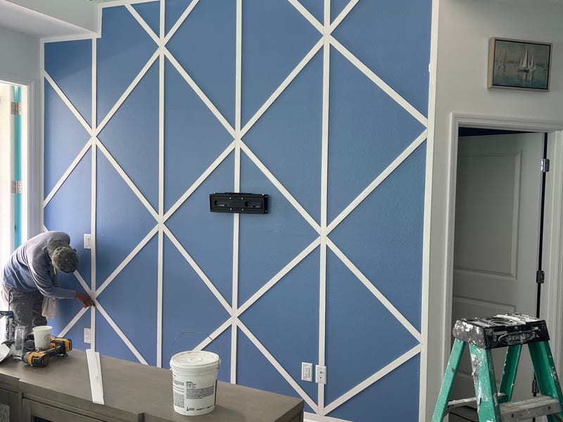 Teal Shiplap Accent Wall